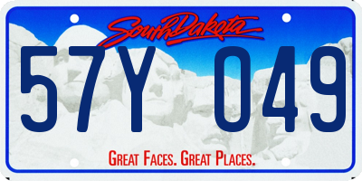 SD license plate 57YO49