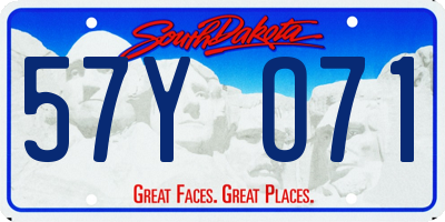 SD license plate 57YO71