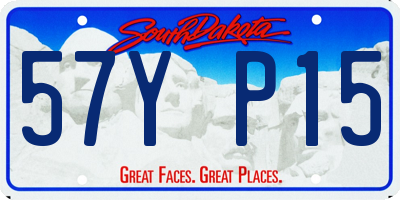 SD license plate 57YP15
