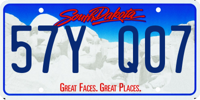 SD license plate 57YQ07