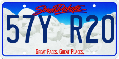 SD license plate 57YR20