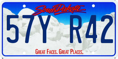 SD license plate 57YR42