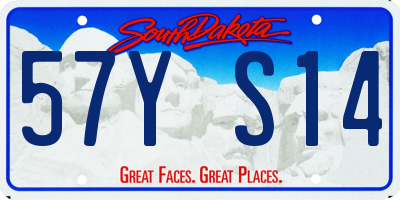 SD license plate 57YS14