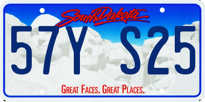 SD license plate 57YS25