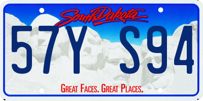 SD license plate 57YS94