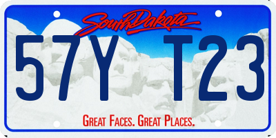 SD license plate 57YT23