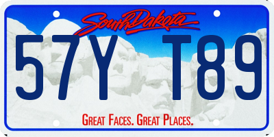 SD license plate 57YT89
