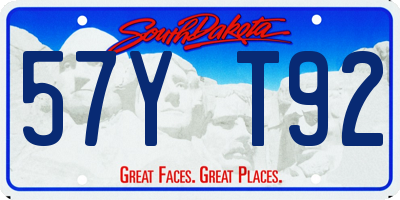 SD license plate 57YT92