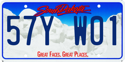 SD license plate 57YW01