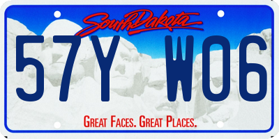 SD license plate 57YW06