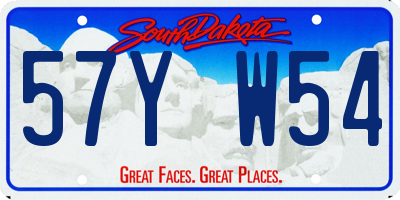 SD license plate 57YW54