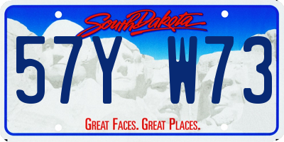 SD license plate 57YW73