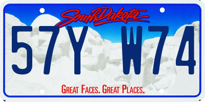 SD license plate 57YW74