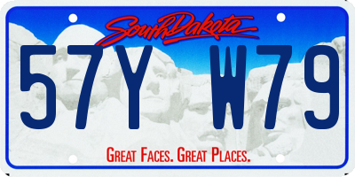 SD license plate 57YW79