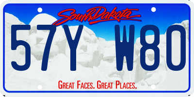 SD license plate 57YW80