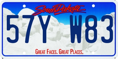 SD license plate 57YW83