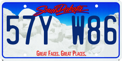 SD license plate 57YW86
