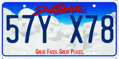 SD license plate 57YX78