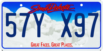 SD license plate 57YX97