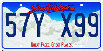SD license plate 57YX99