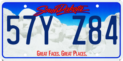 SD license plate 57YZ84