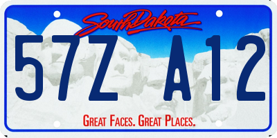 SD license plate 57ZA12