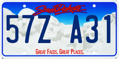SD license plate 57ZA31