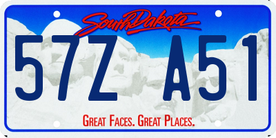 SD license plate 57ZA51
