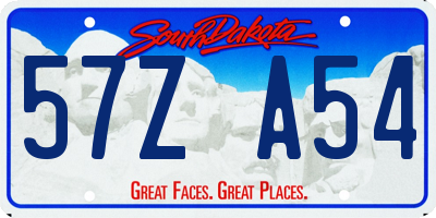 SD license plate 57ZA54