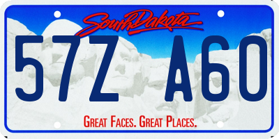 SD license plate 57ZA60