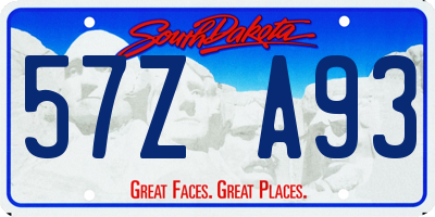 SD license plate 57ZA93