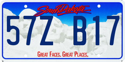 SD license plate 57ZB17