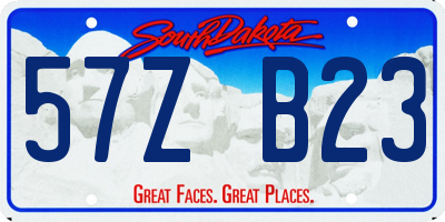 SD license plate 57ZB23