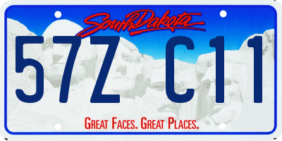 SD license plate 57ZC11