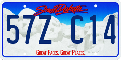 SD license plate 57ZC14