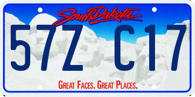 SD license plate 57ZC17