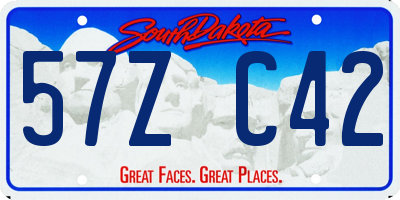 SD license plate 57ZC42