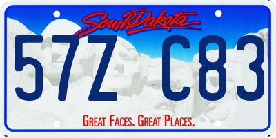 SD license plate 57ZC83