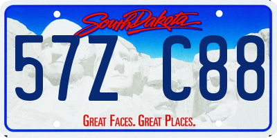 SD license plate 57ZC88