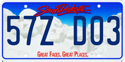 SD license plate 57ZD03