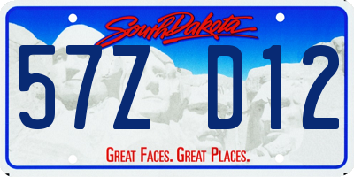 SD license plate 57ZD12