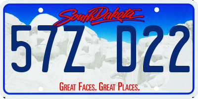 SD license plate 57ZD22