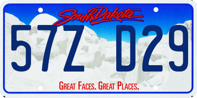 SD license plate 57ZD29