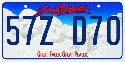 SD license plate 57ZD70