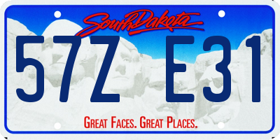 SD license plate 57ZE31