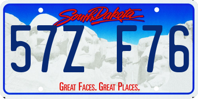 SD license plate 57ZF76