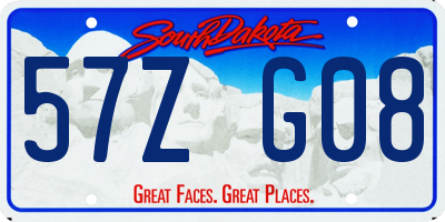 SD license plate 57ZG08