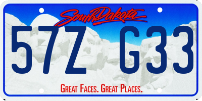 SD license plate 57ZG33