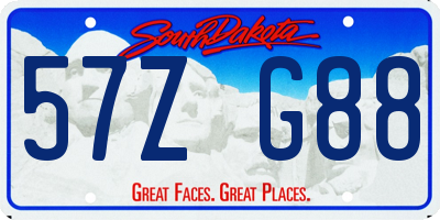 SD license plate 57ZG88