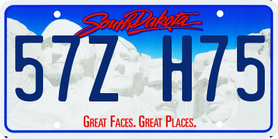 SD license plate 57ZH75